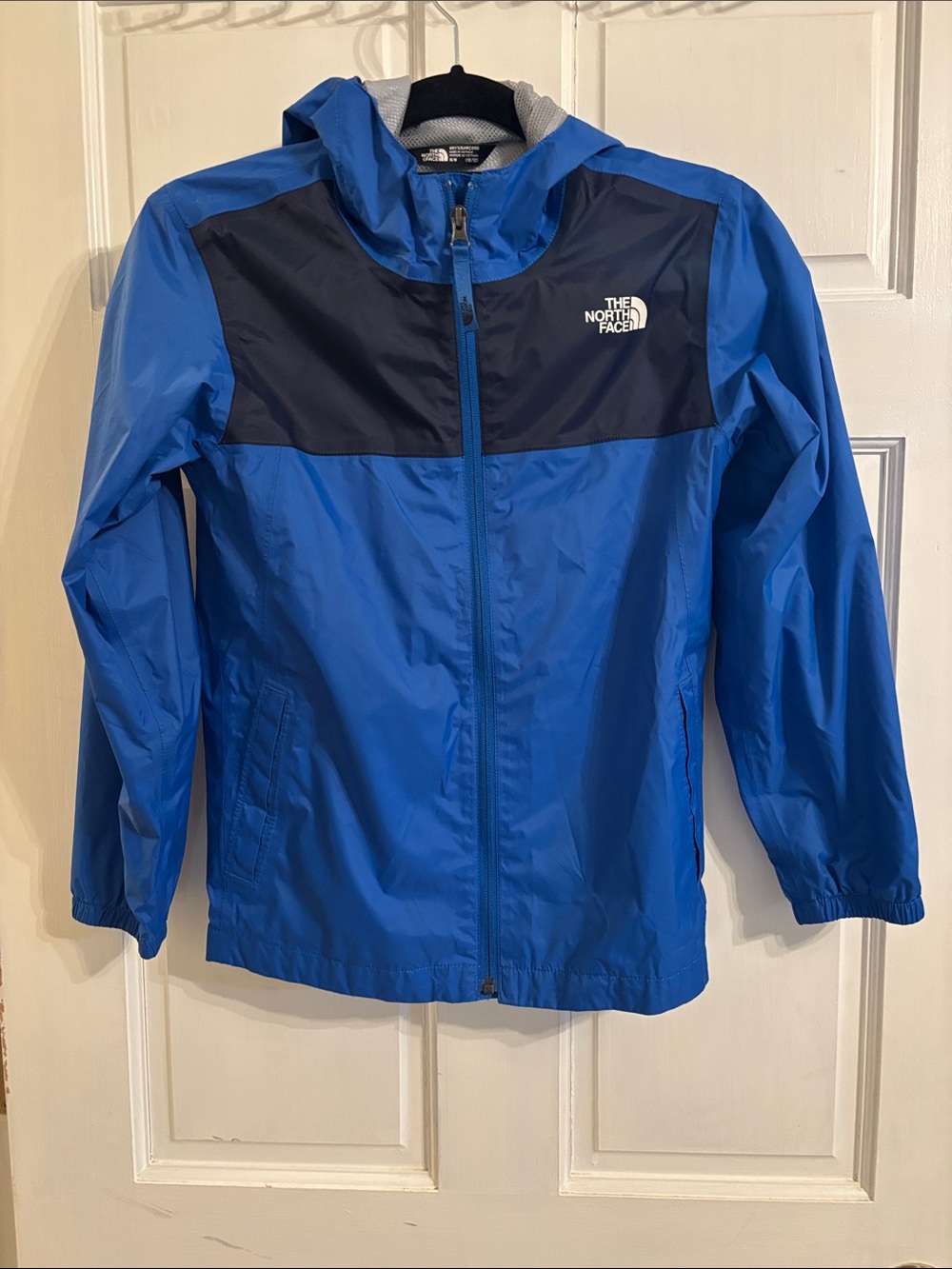 The North Face Kids Blue and Navy Hooded Rain Jacket